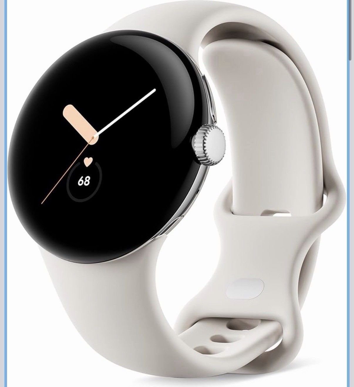 Google Pixel Watch LTE 41mm Silver Case with Chalk Band GA02832-US Smartwatch