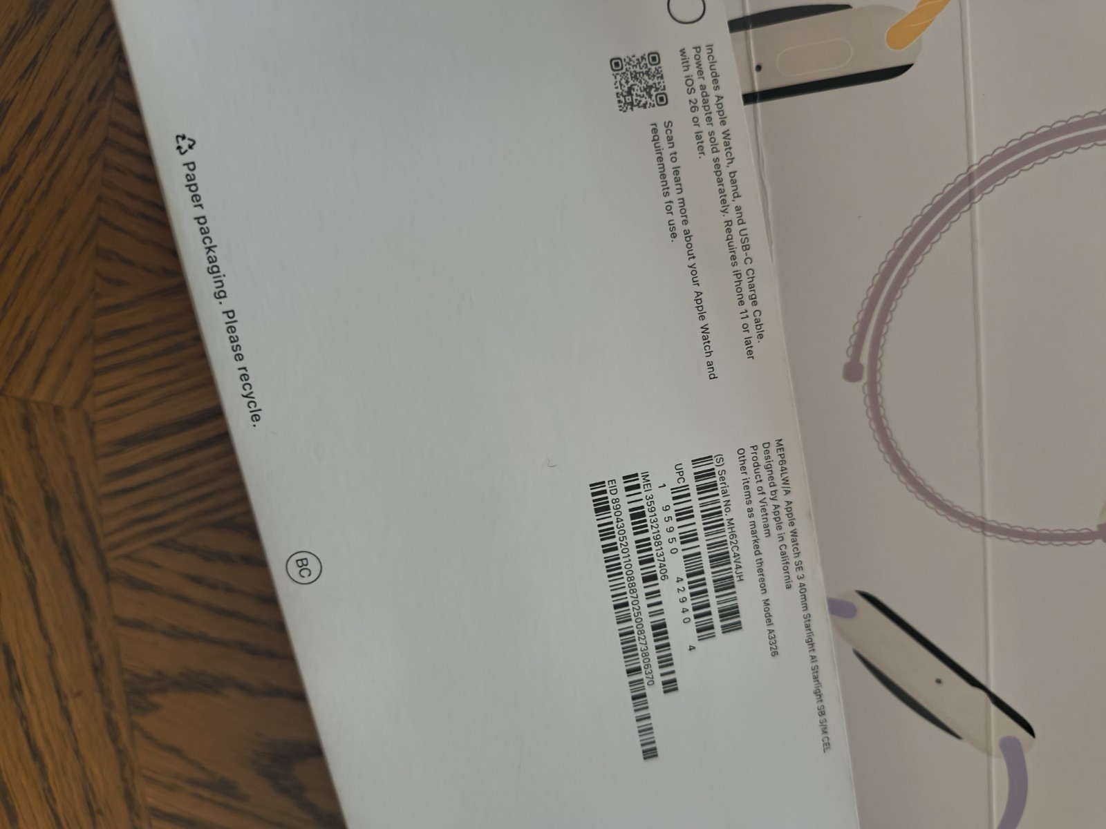 Apple Watch SE (2022) 40mm Starlight Aluminum Case with Sport Band, S/M (GPS…