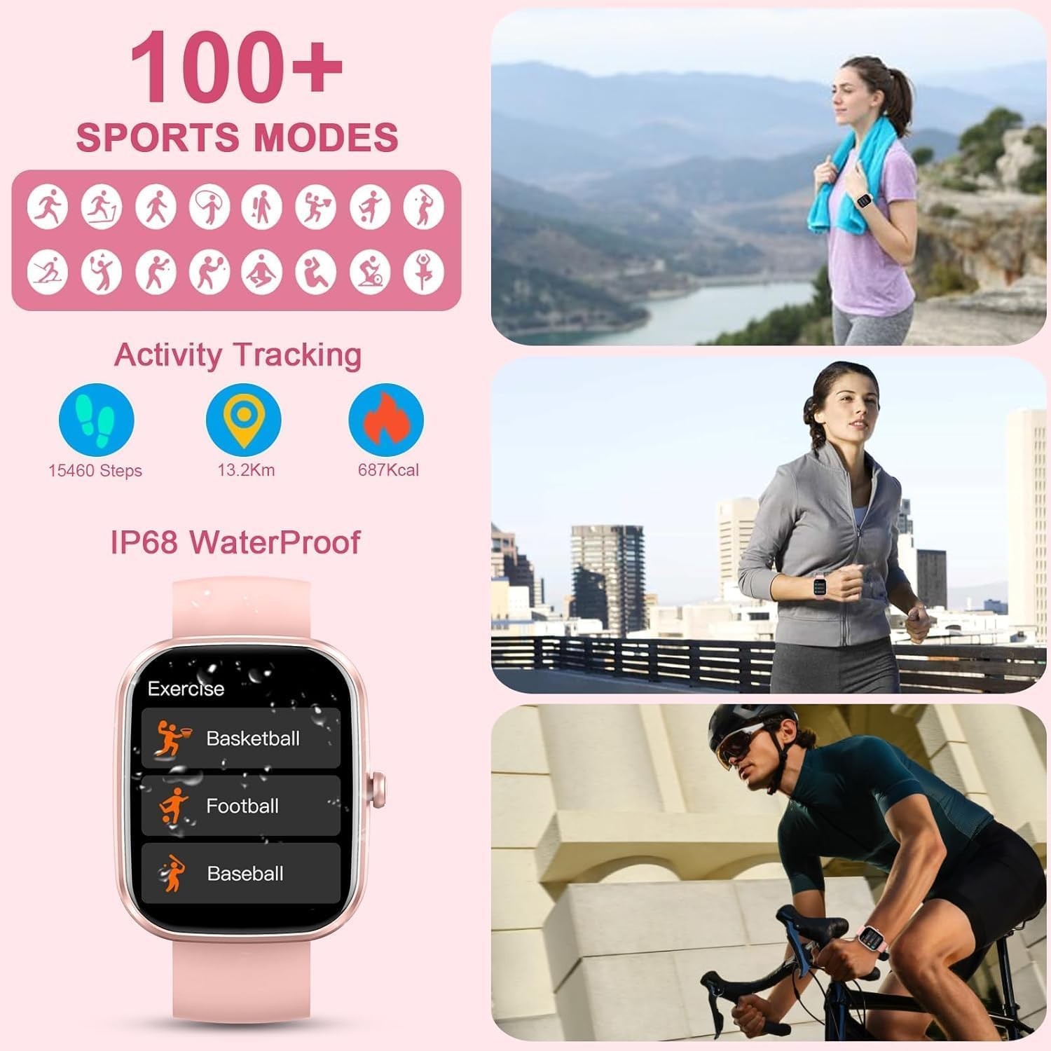 Reloj Inteligente De Pulsera Con Bluetooth Para Mujer Android / iOS iPhone 2026