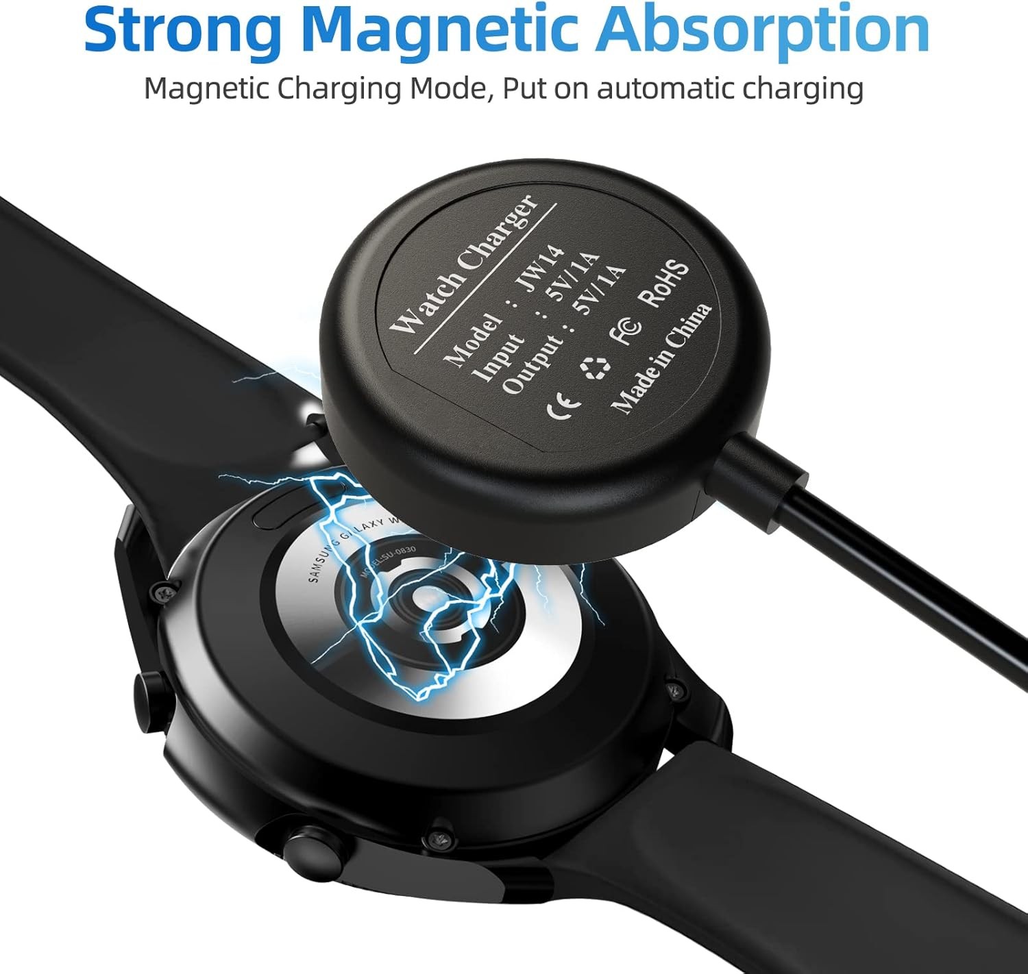 2 Pack Samsung Galaxy Watch Charger USB-C Magnetic Charging Dock Accessories 3.3