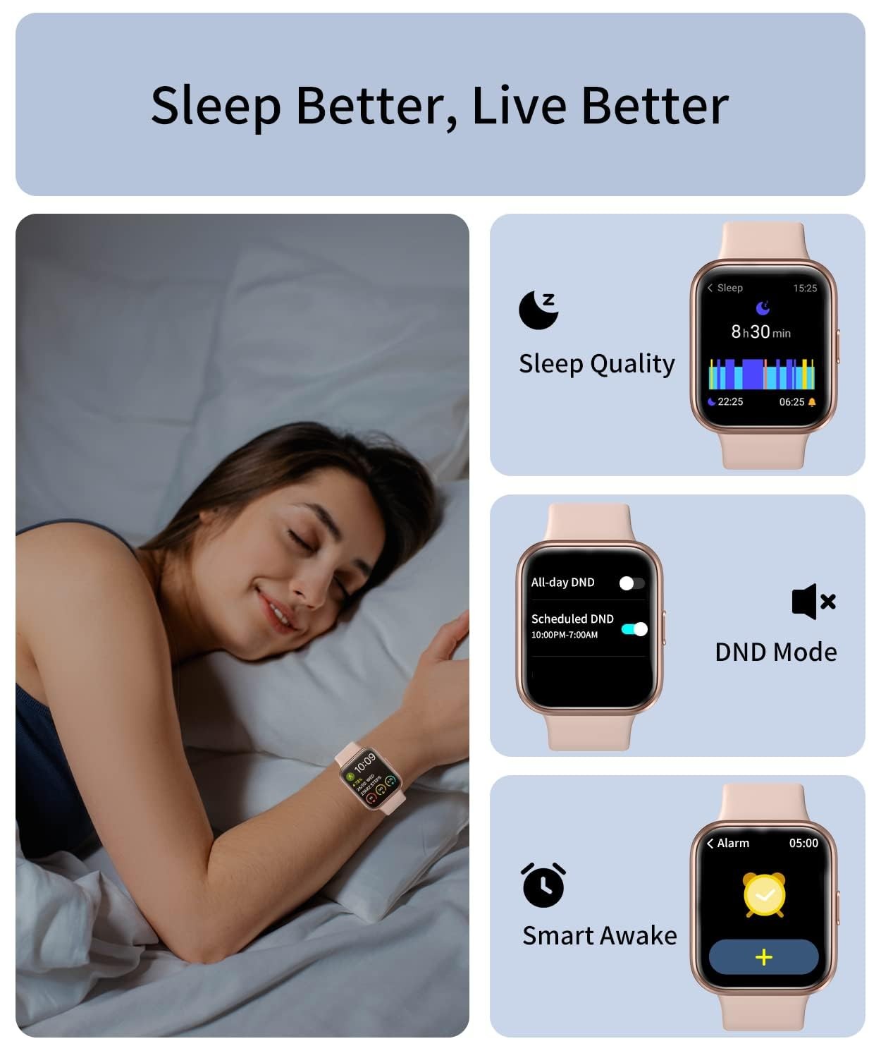 RERE ASW2 (Answer/Make ), Alexa Built-in, 1.69″ Fitness Tracker with 60 Sport…