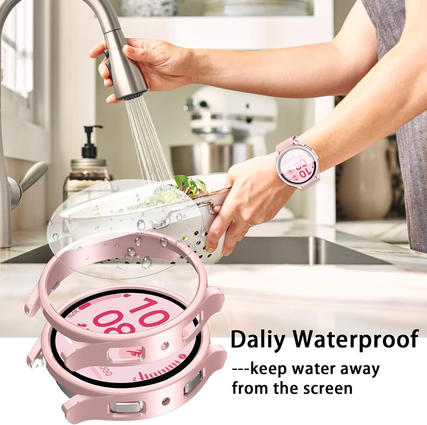 6+6 Pack Screen Protector Case for Samsung Galaxy Watch 5 40mm HD Anti-Fog
