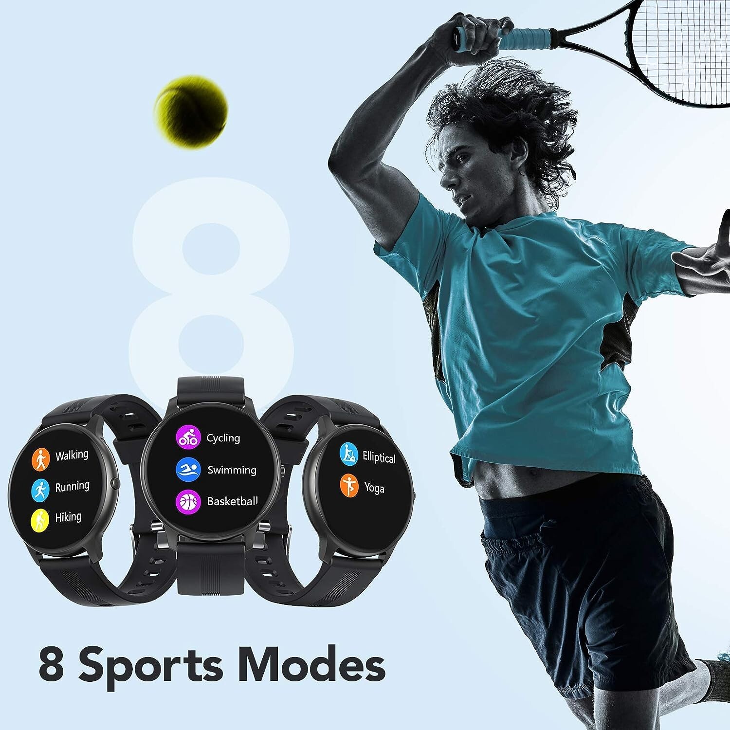 Waterproof Smart Watch for Android and iOS Fitness Tracker IPS Touch Color Scree