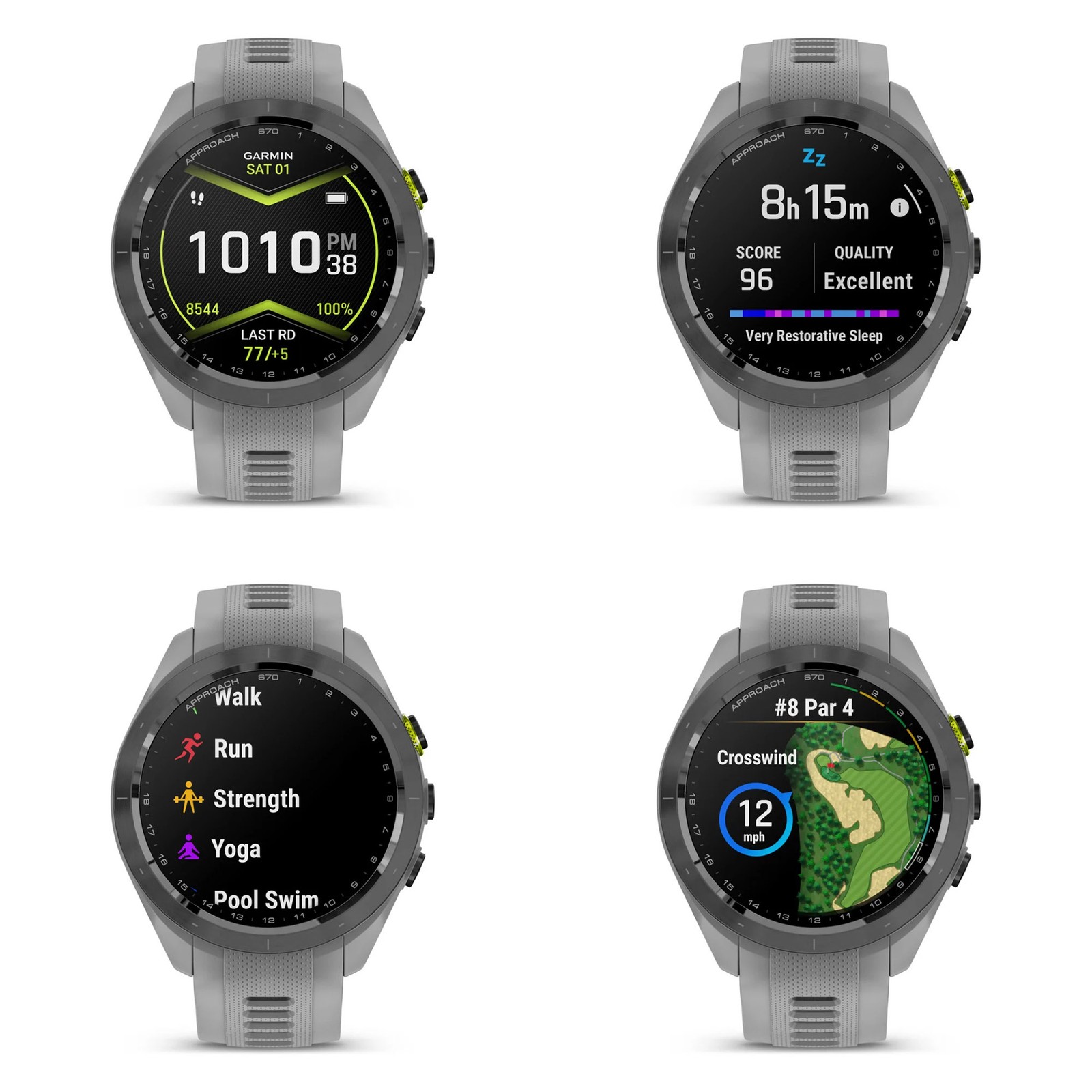 Garmin Approach S70 42MM Fitness Tracker Watch GPS Golf Smartwatch For Men-Gray