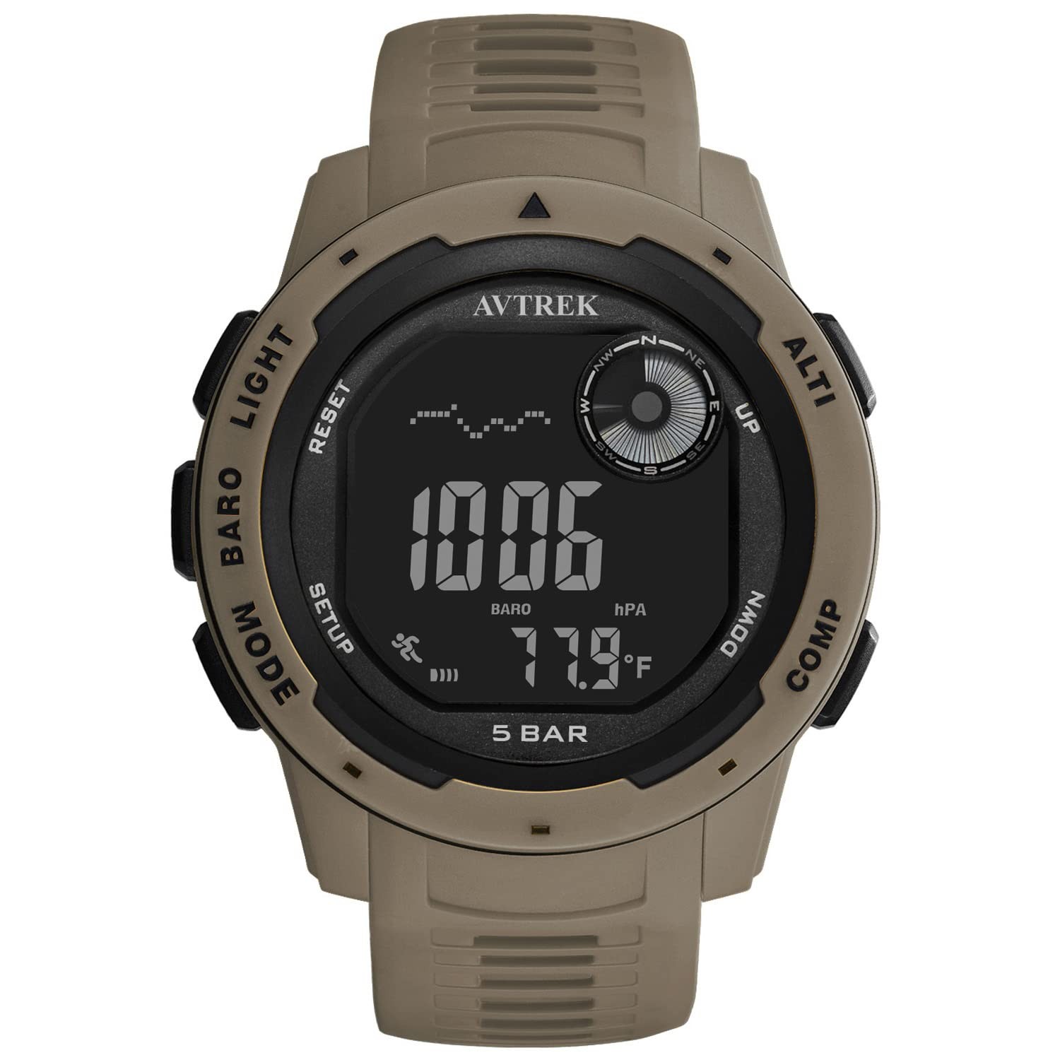 Tactical Watch with Compass,50M Waterproof Pedometer, Digital Altimeter Watch…