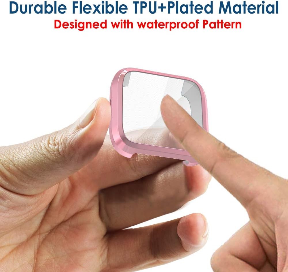 5 Screen Protector Case for Fitbit Versa Lite Full Protection Soft TPU Bumper