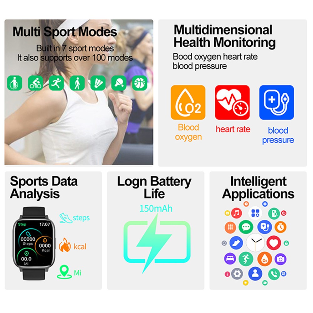 2025 Smart Watch For Unisex Waterproof Smartwatch Bluetooth For iPhone* Samsung