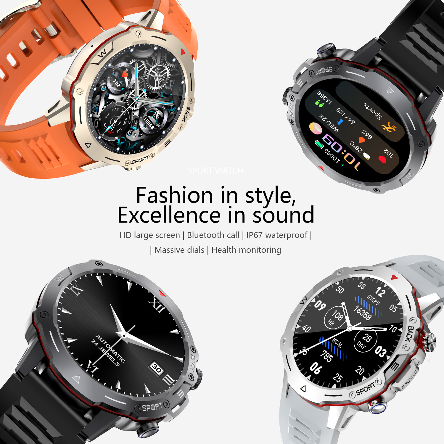 Smart Watch 1.39inch Screen Bluetooth Call Health Monitor Men Women Smartwatch