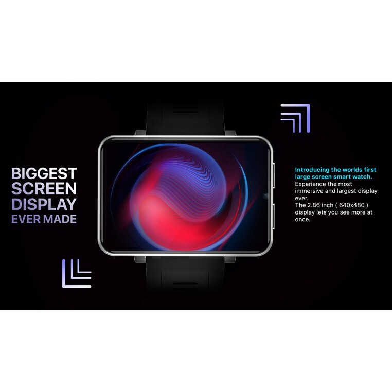 Big Screen 4G LTE 3GB+32GB Android Smart Watch 2.86″ Touchscreen GPS WiFi Camera