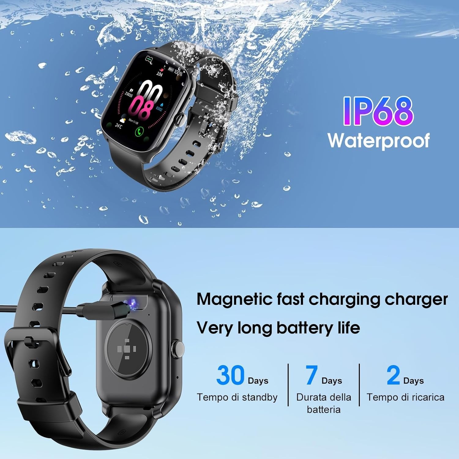 Smart Watch Fitness Tracker Dial Calls Speaker 1.95″ HD Curved Screen Heart Rate