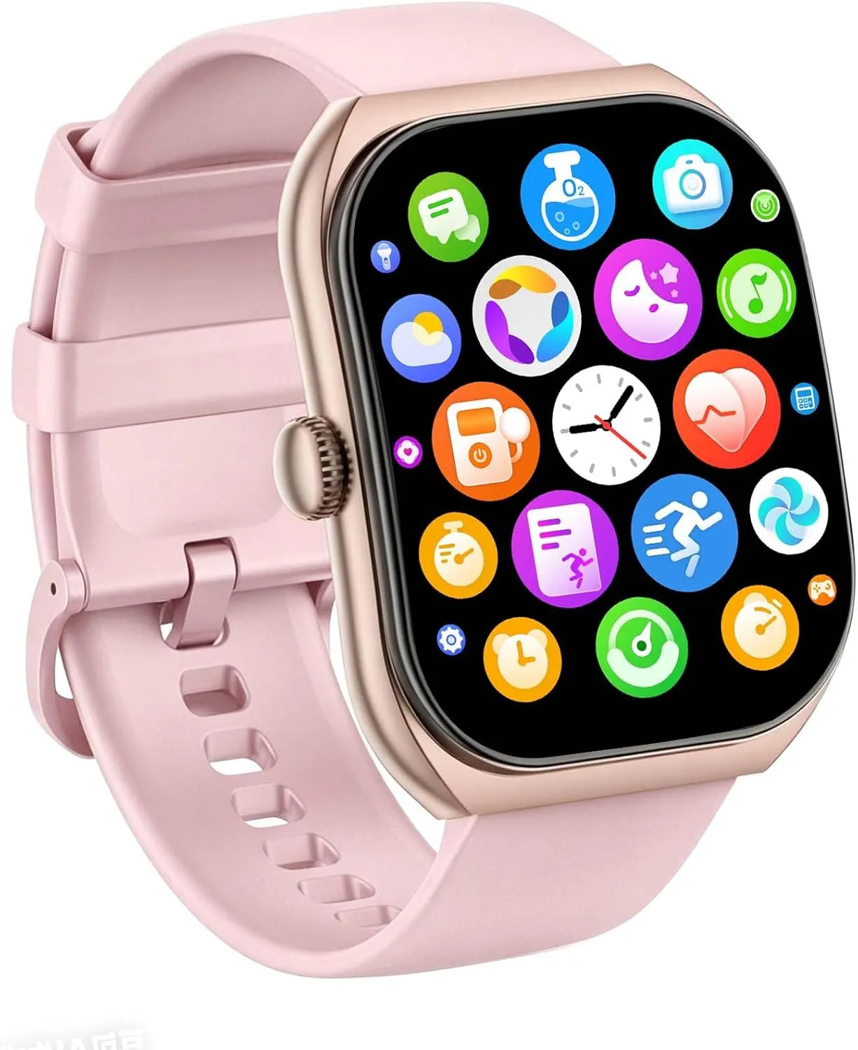 Smart Watch 1.83 Inch Touchscreen IP68 Waterproof Fitness Tracker Pink Call Sync