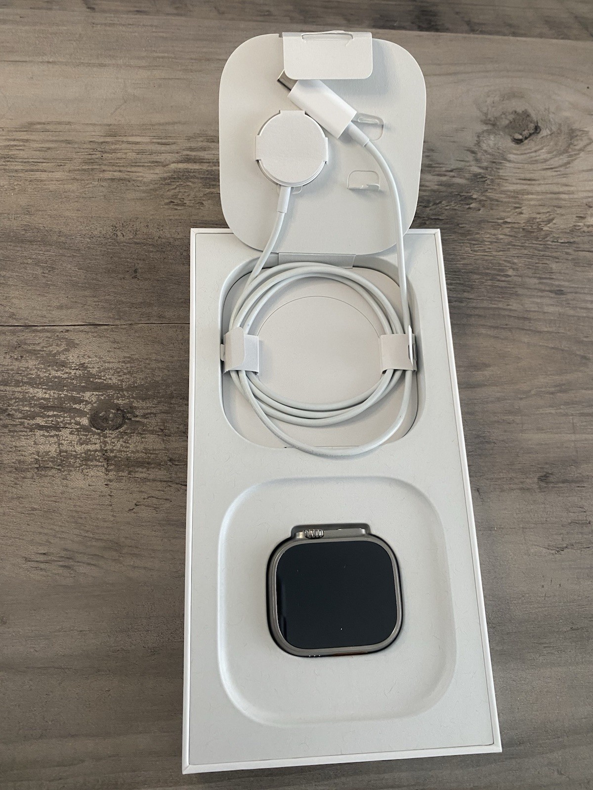 Apple Watch Ultra 49mm Titanium Case with Midnight Ocean Band, One Size (GPS…