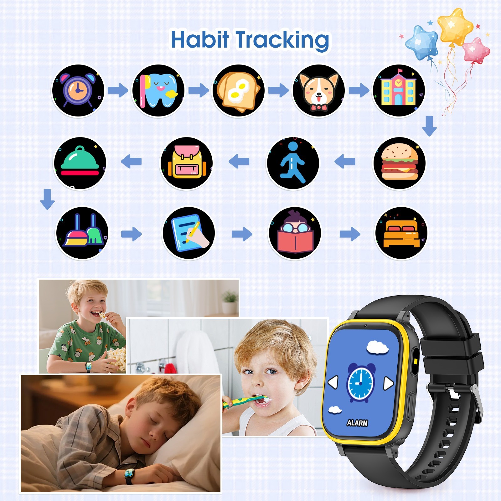 Kids Smart Watch for Boys Girls HD Touch Screen Educational Toy Gifts 2-way Call