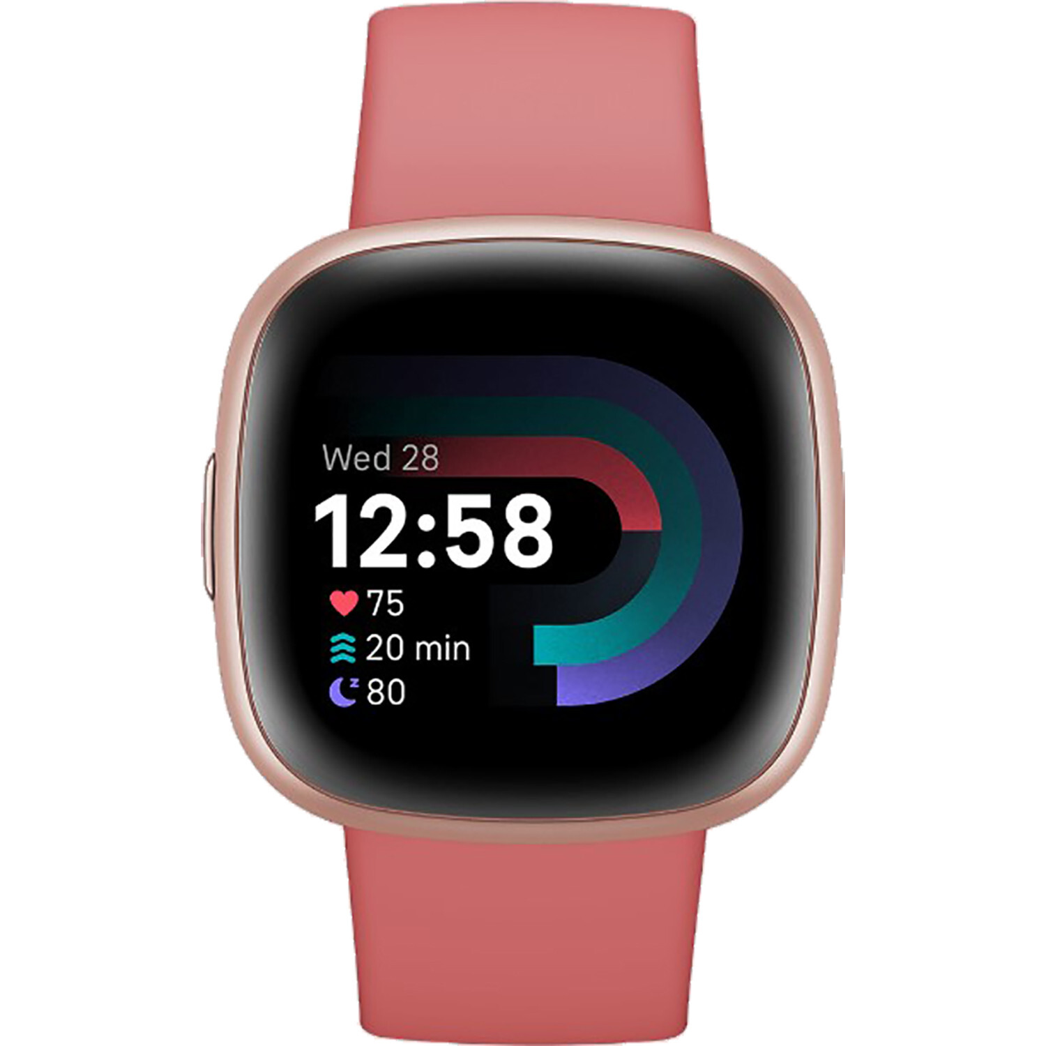 Fitbit Versa 4 Pink Sand / Copper Rose Bluetooth Smartwatch NEW