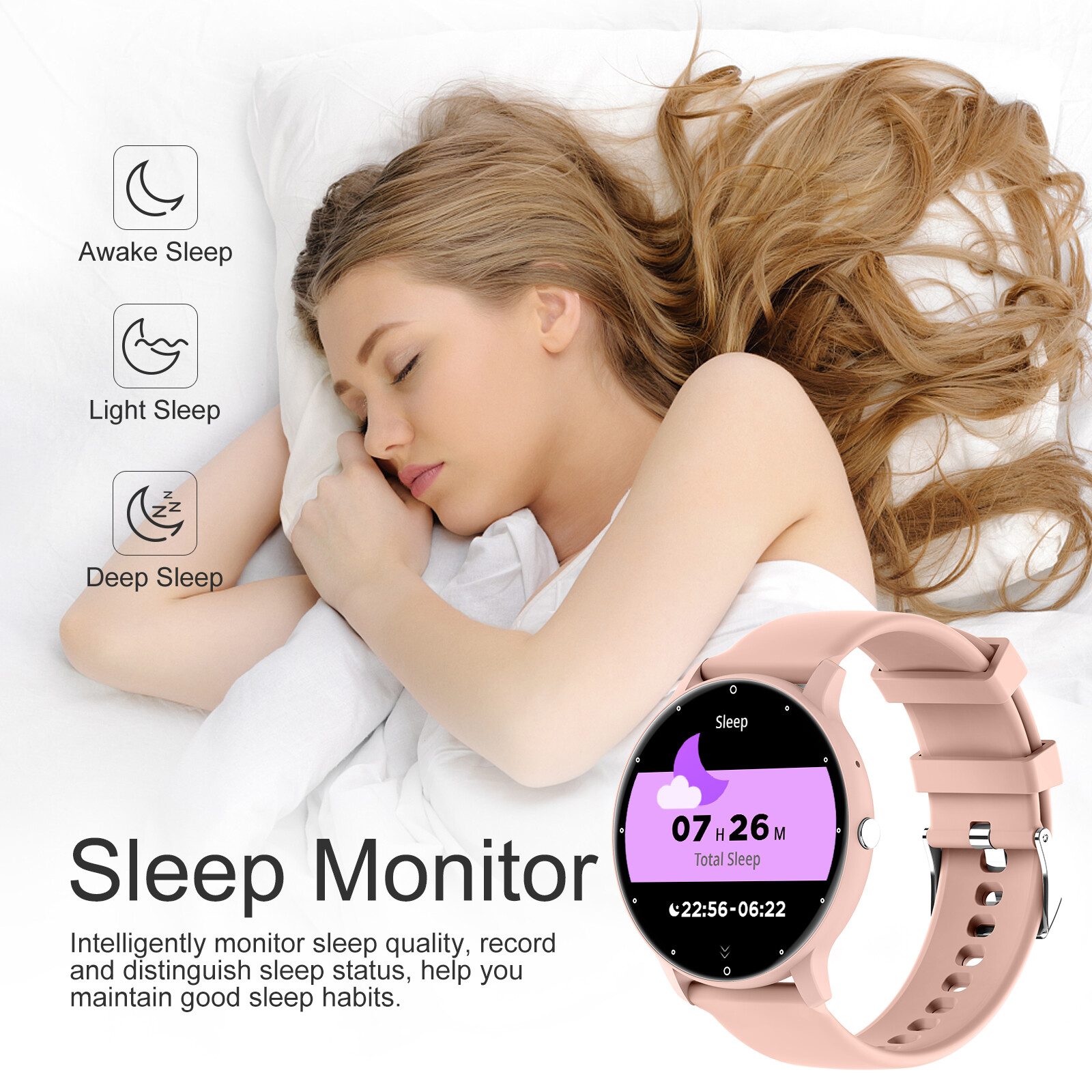 Smart Watch for Men Women Sport Fitness Tracker Heart Rate Waterproof SOS Gift