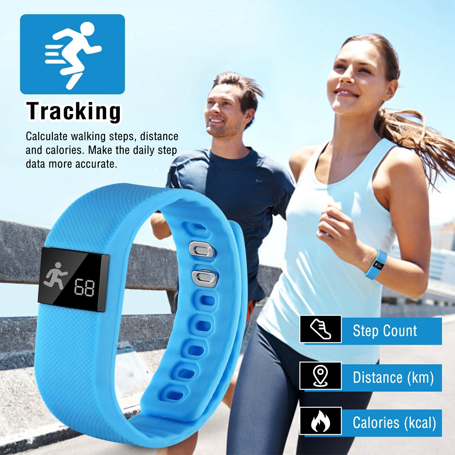 Sleep Sports Fitness Activity Tracker Smart Wrist Band Pedometer Bracelet Watch