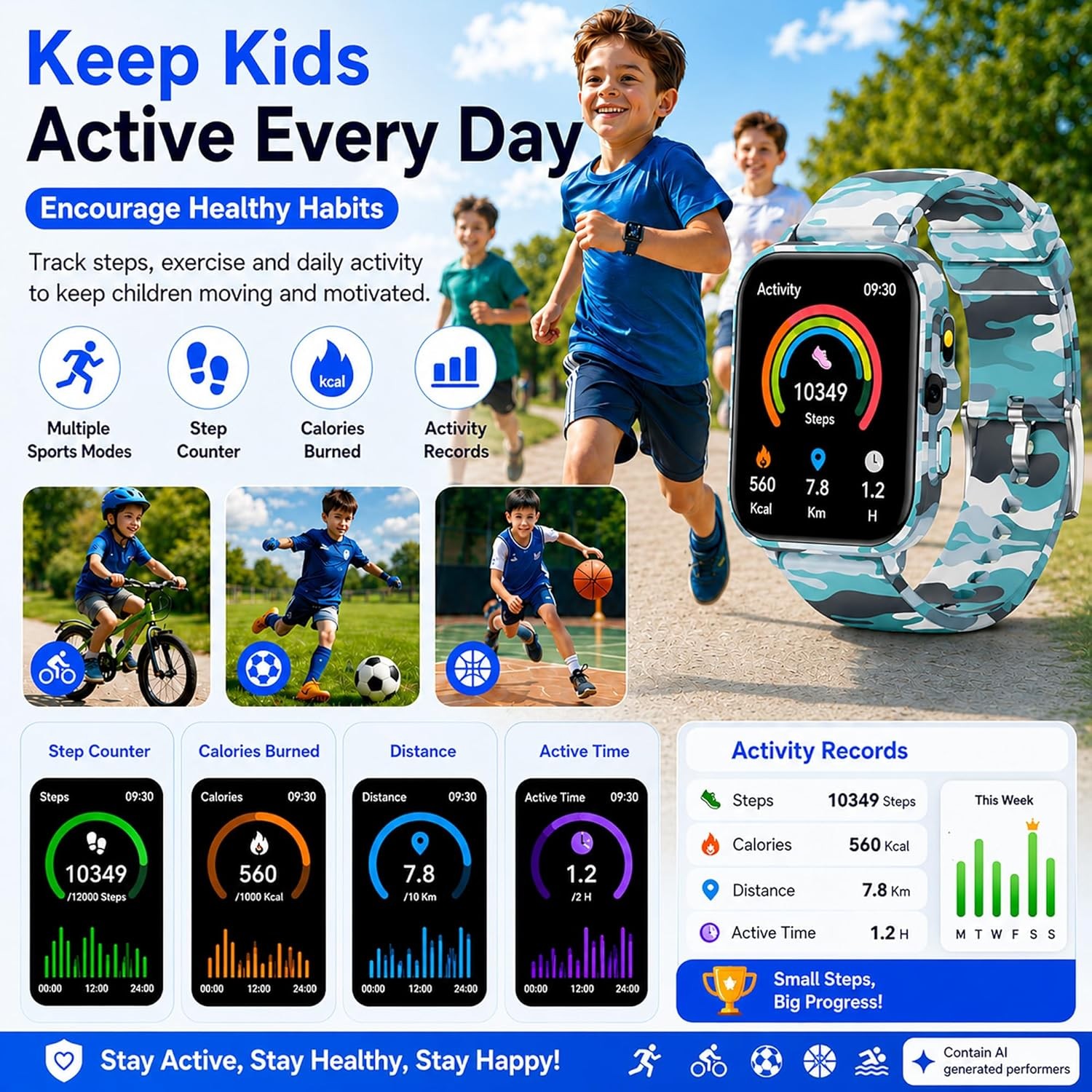 Ai Smart Watch for Kids Boys Age 5-12 Ai Functions Games HD Touch Screen Watches