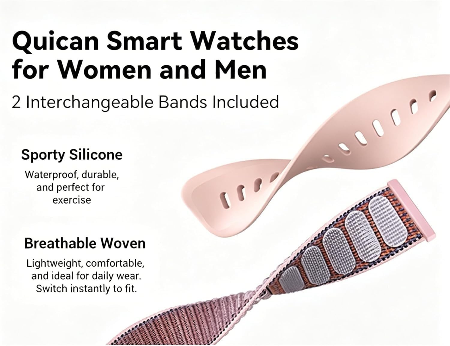 Smart Watches for Women, 1.8 Inches Fitness Tracker with Alexa Built-in