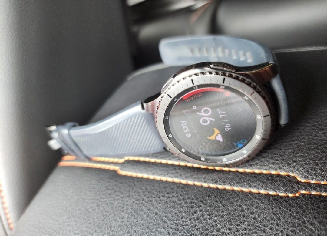 Samsung Gear S3 Frontier 46 mm Steel Case with Black Silicone Band Smart Watch –
