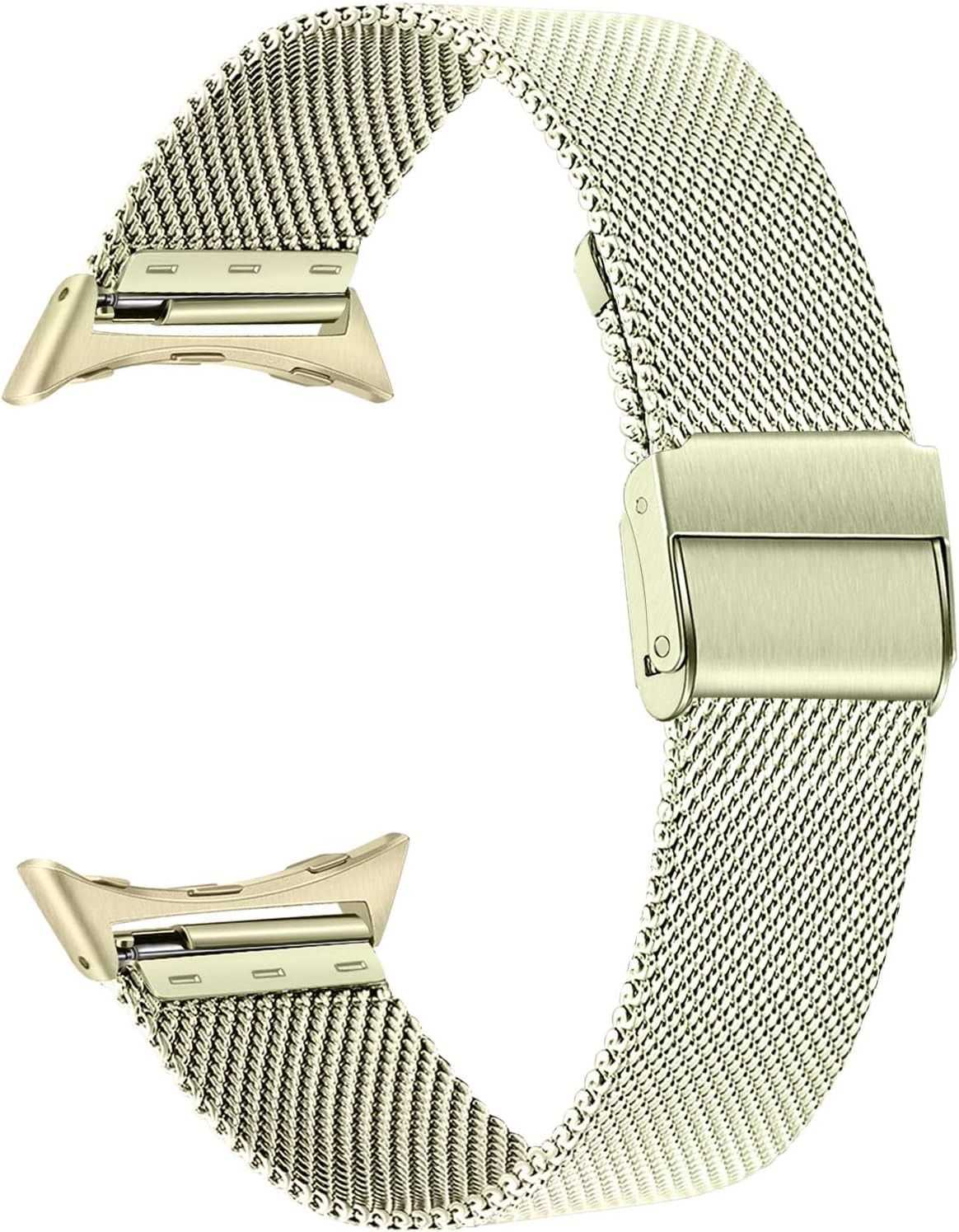 2 Pack Champagne Gold Stainless Steel Mesh Bands for Google Pixel Watch 41mm