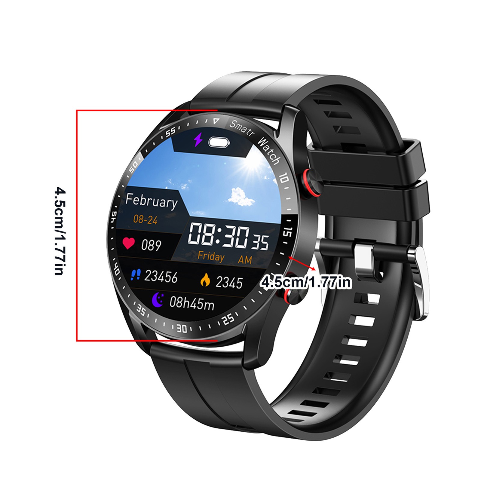 Smart Sports Watch With 1.52 Inch Screen BT Call Health Monitoring Multi-Sp AUNC