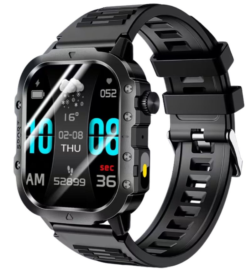 Smart Watch 2.01″ Fitness Tracker for Android & iPhone LED Flashlight 100+ Sport