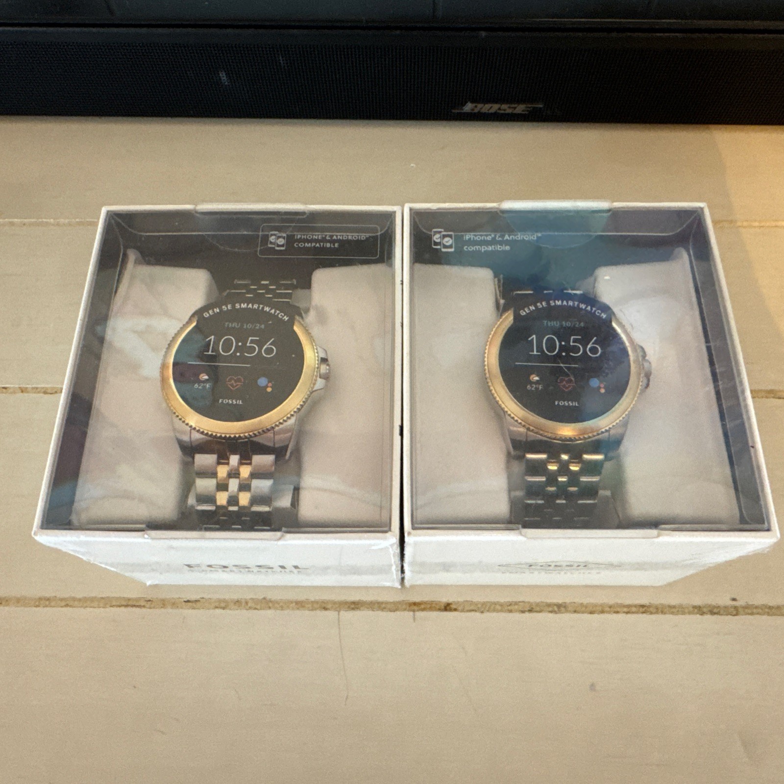 Fossil 44mm Gen 5E Stainless Steel Touchscreen Smartwatch With Hear- Two-Tone…