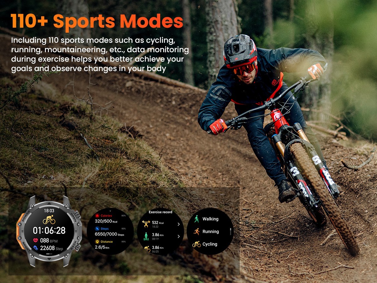 Rugged Military Smart Watch for Men Bluetooth Call Fitness Tracker Android iOS