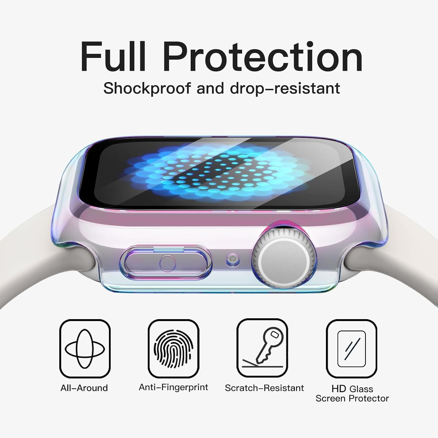 2 Pack Screen Protector Case for Apple Watch Series 11 46mm Metallic Luster Desi
