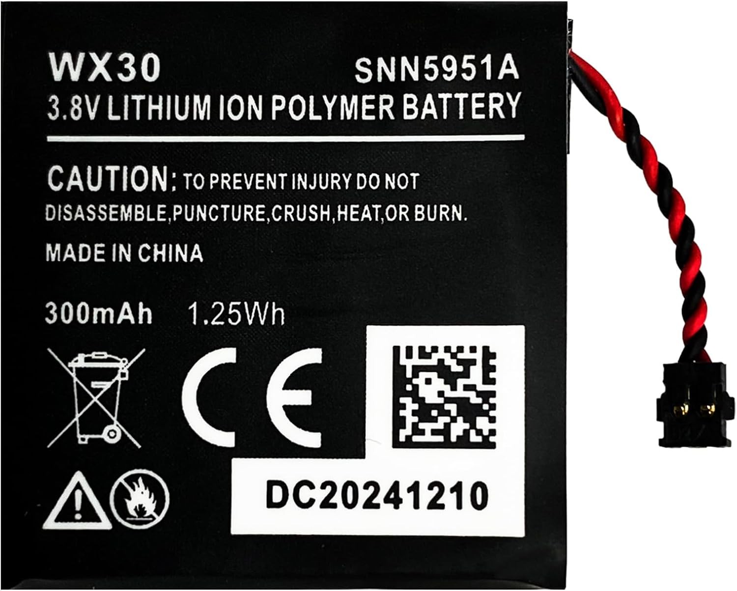 WX30 Battery Compatible with Motorola Moto 360 2014 1st Generation Smartwatch