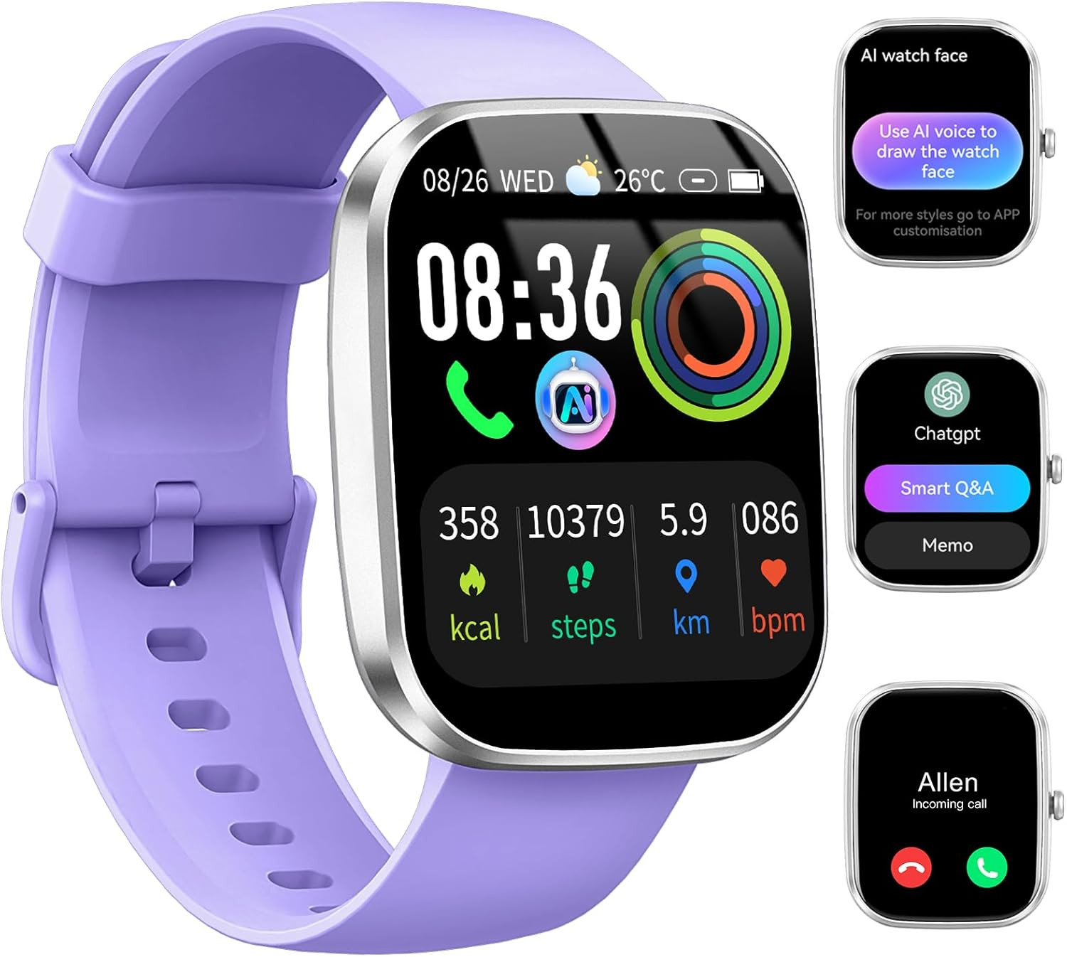 AI Smart Watch Men Women GPS WiFi Tracker Fitness Activity Waterproof Android Io