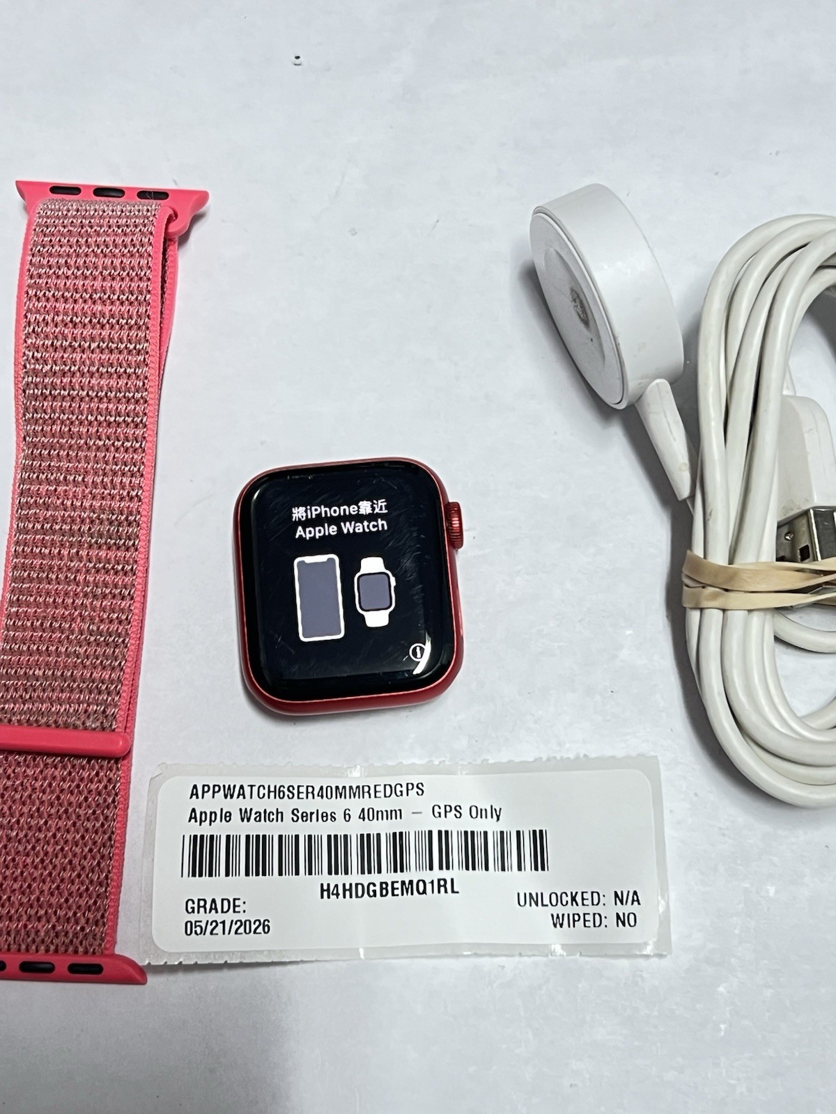 Apple Watch Series 6 40MM (GPS ) aluminum- RED – A2293