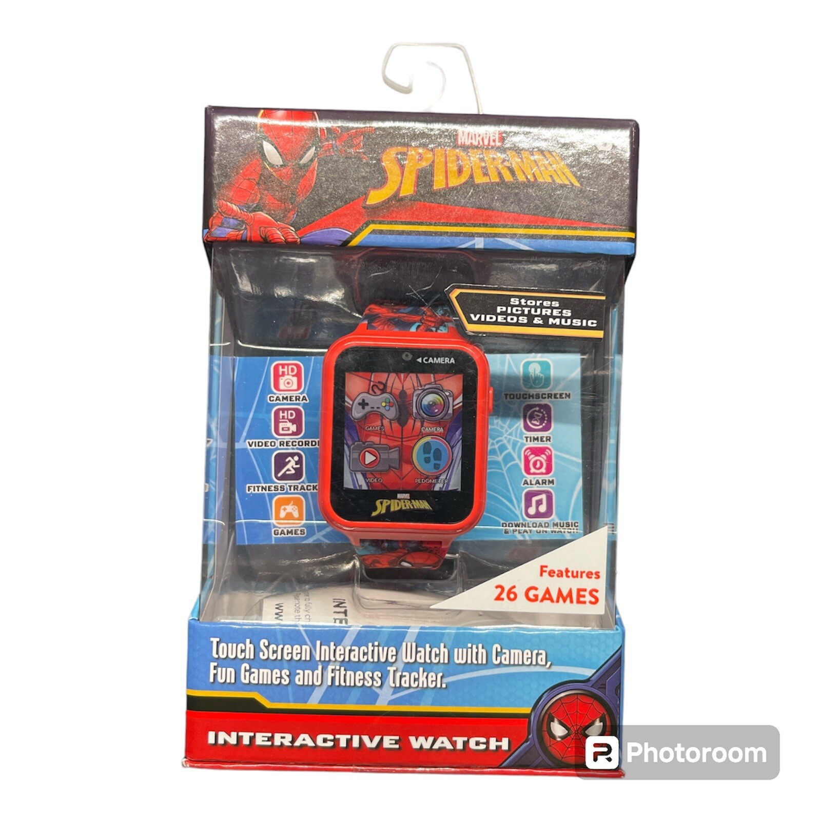 Spider Man Itime Unisex Touchscreen Smart Watch with Silicone Strap and Red Case