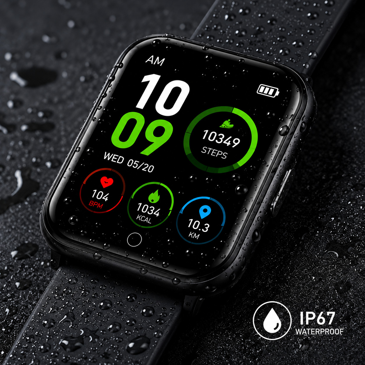 Smart Watch for Android & iOS – 1.4″ Touchscreen Display: 1.4″ HD square