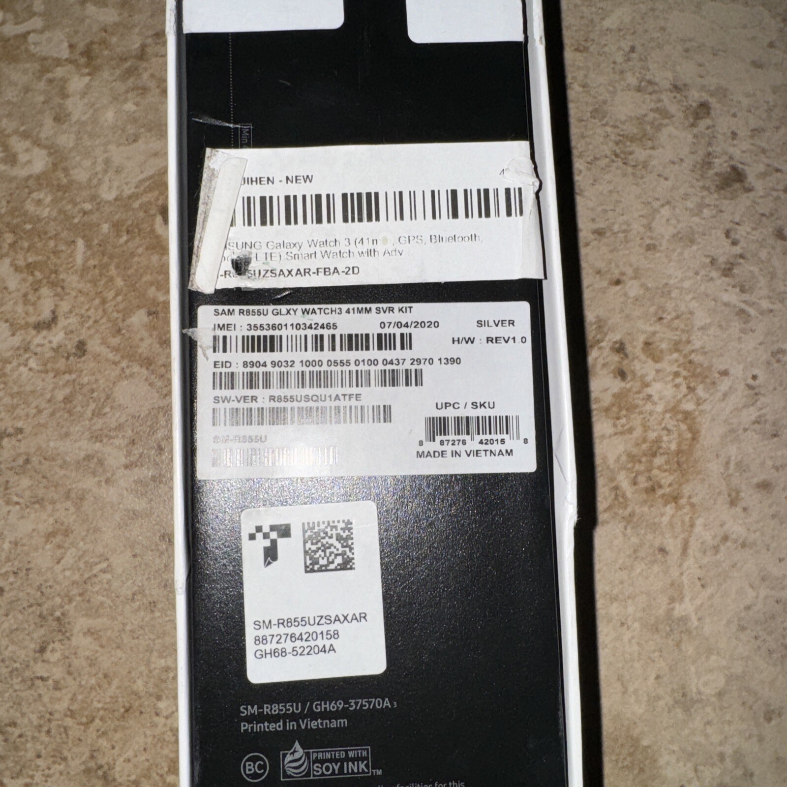 Samsung Galaxy Watch3 SM-R855 41mm Mystic Silver Stainless Steel Case with Black