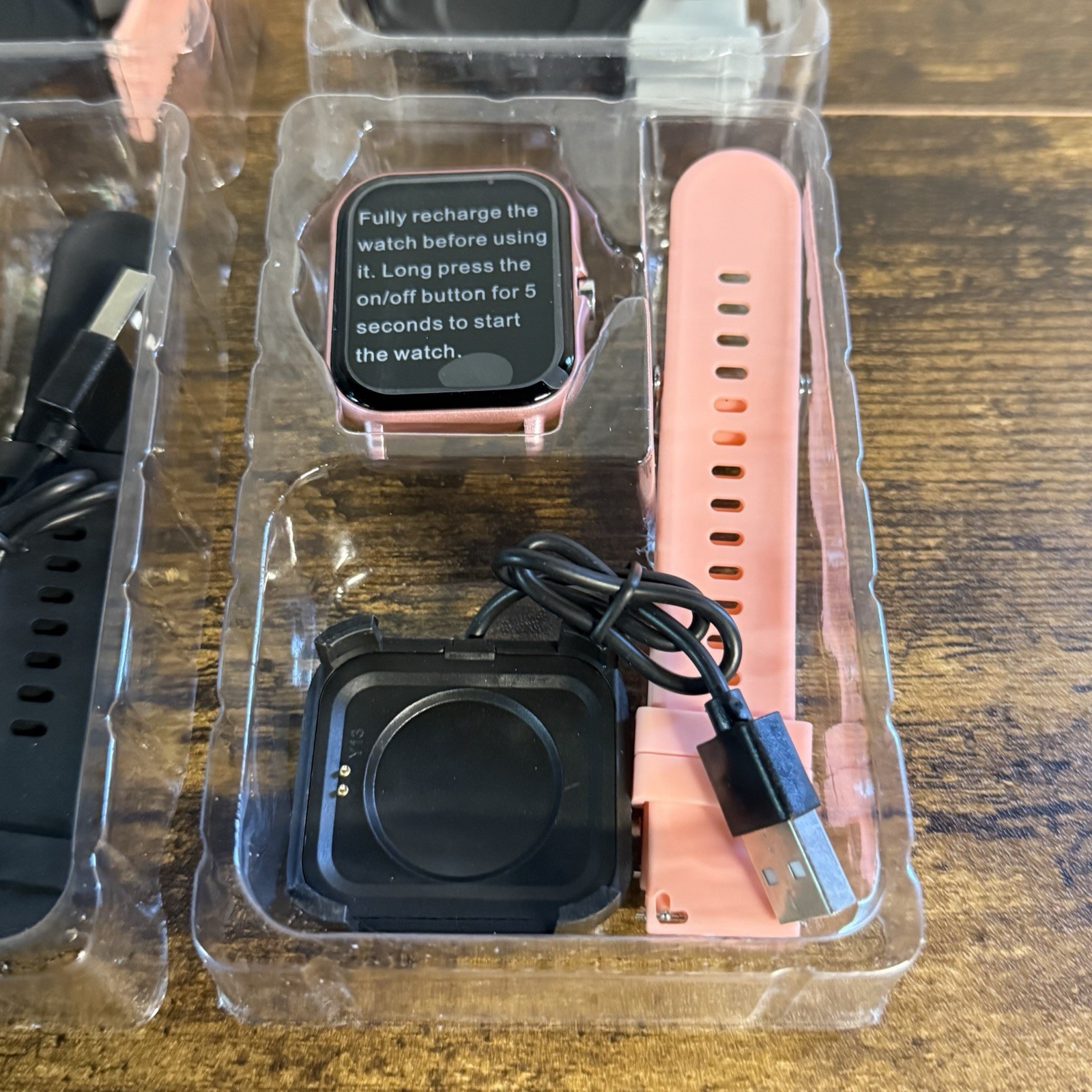 NEW – Lot of Four TB39 Smartwatches 2 Pink 1 Silver 1 Black