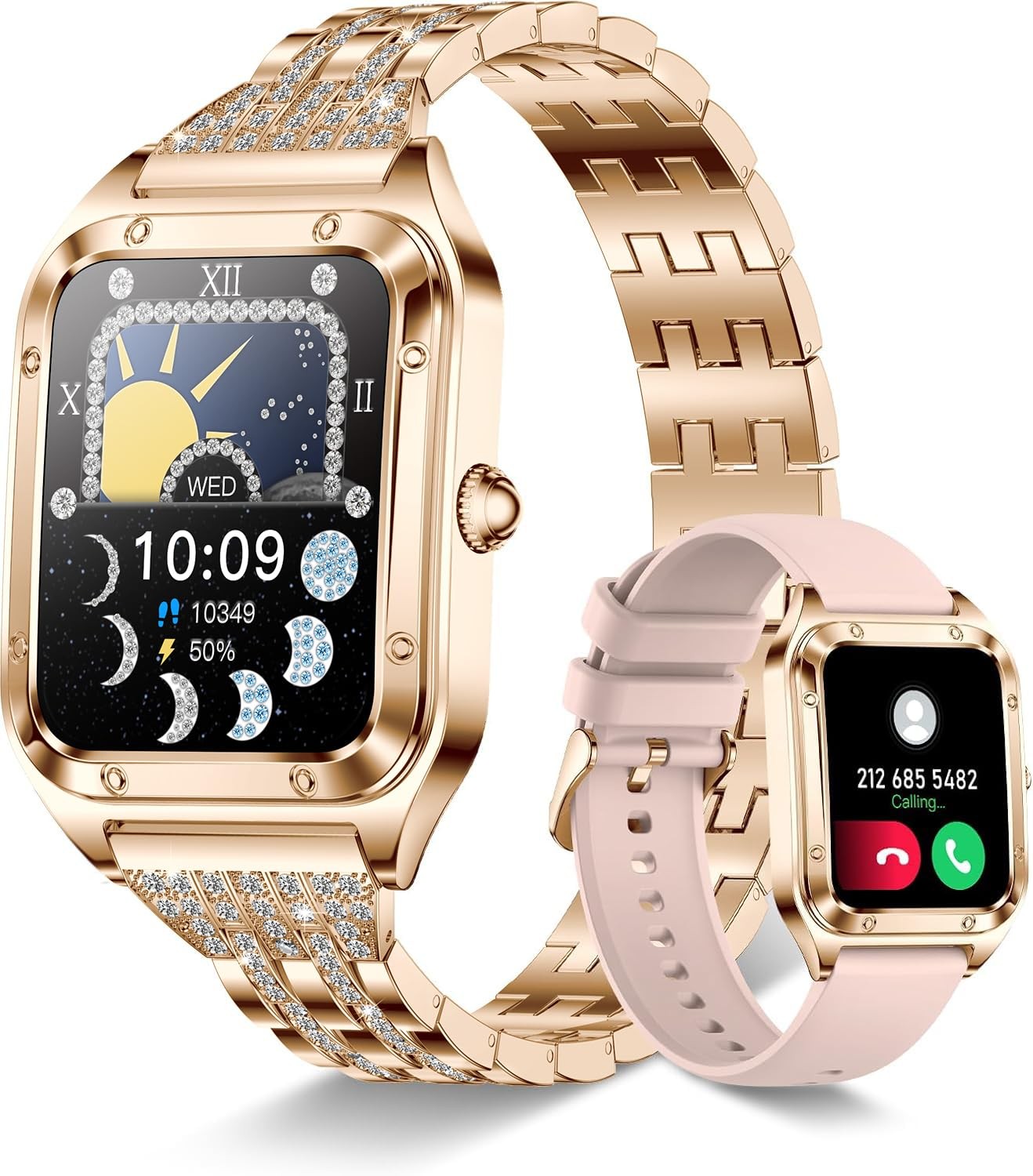 for 1.59″ iPhone & Android Luxury Diamond Bluetooth