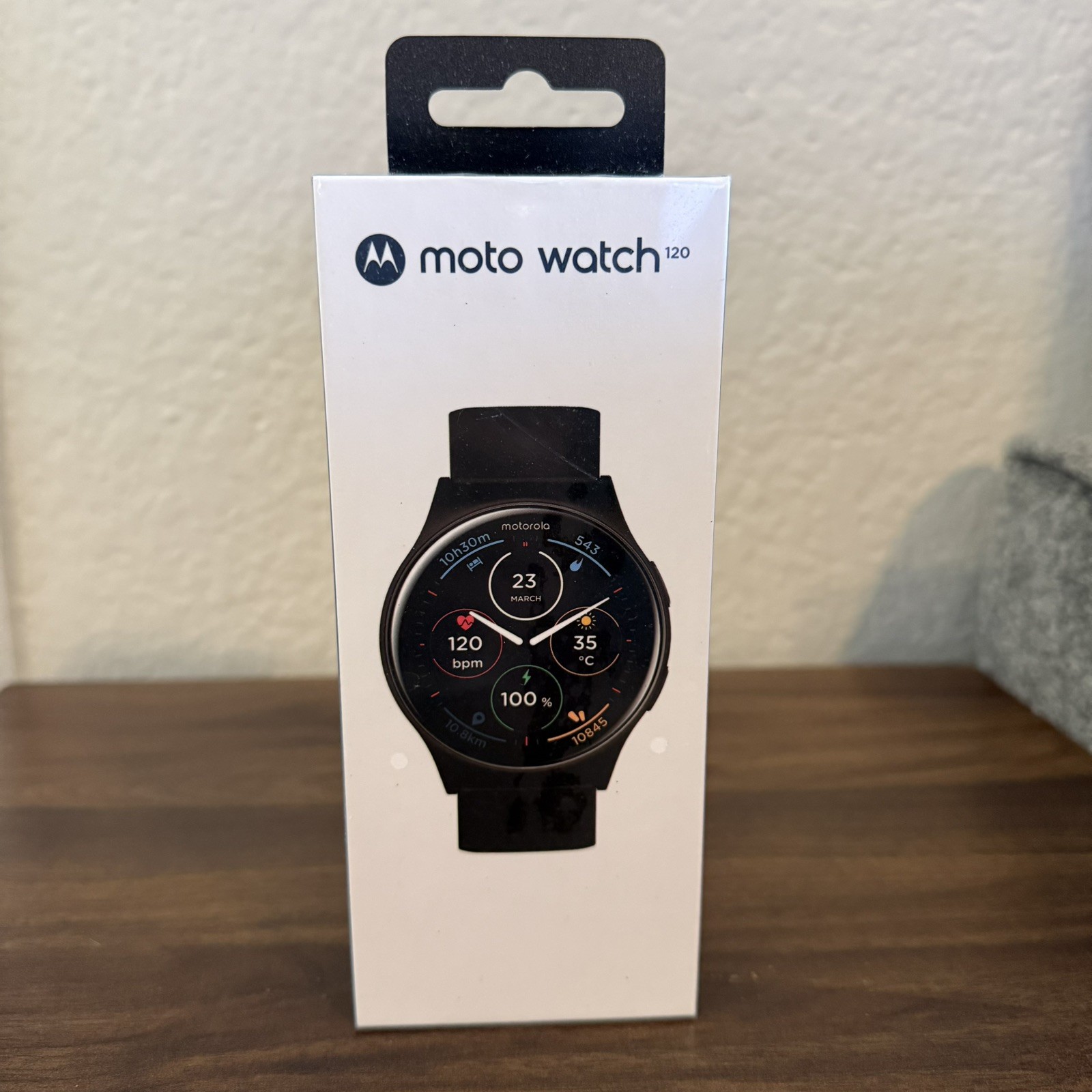 Motorola Moto Watch 120 – Premium Bluetooth AMOLED Smartwatch – Phantom Black