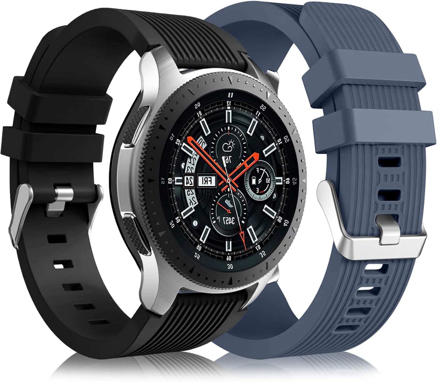Silicone Band Set for Samsung Galaxy Watch 3 45mm/46mm – 2 Pack Casual Straps