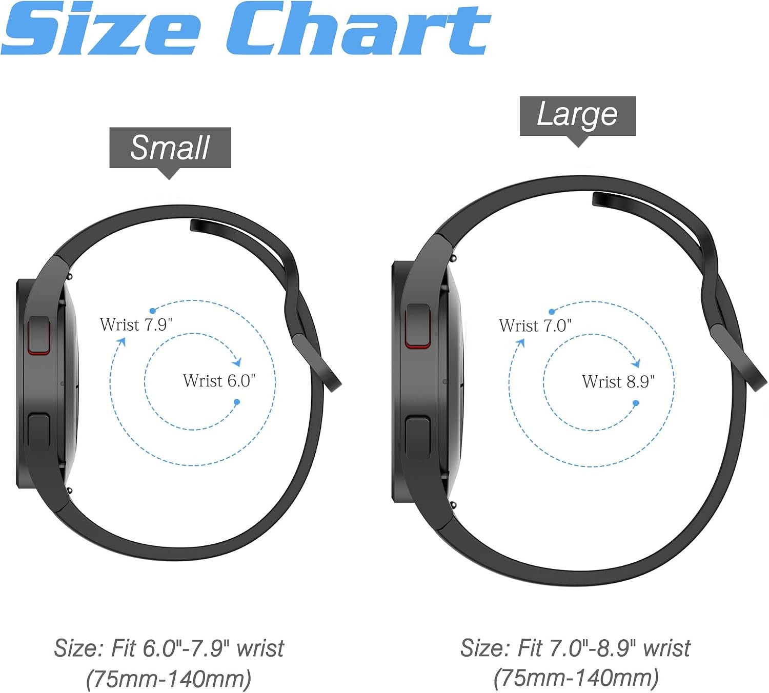 No Gap Band 10 Pack for Samsung Galaxy Watch 7 40mm 44mm – HSWAI Slate Color