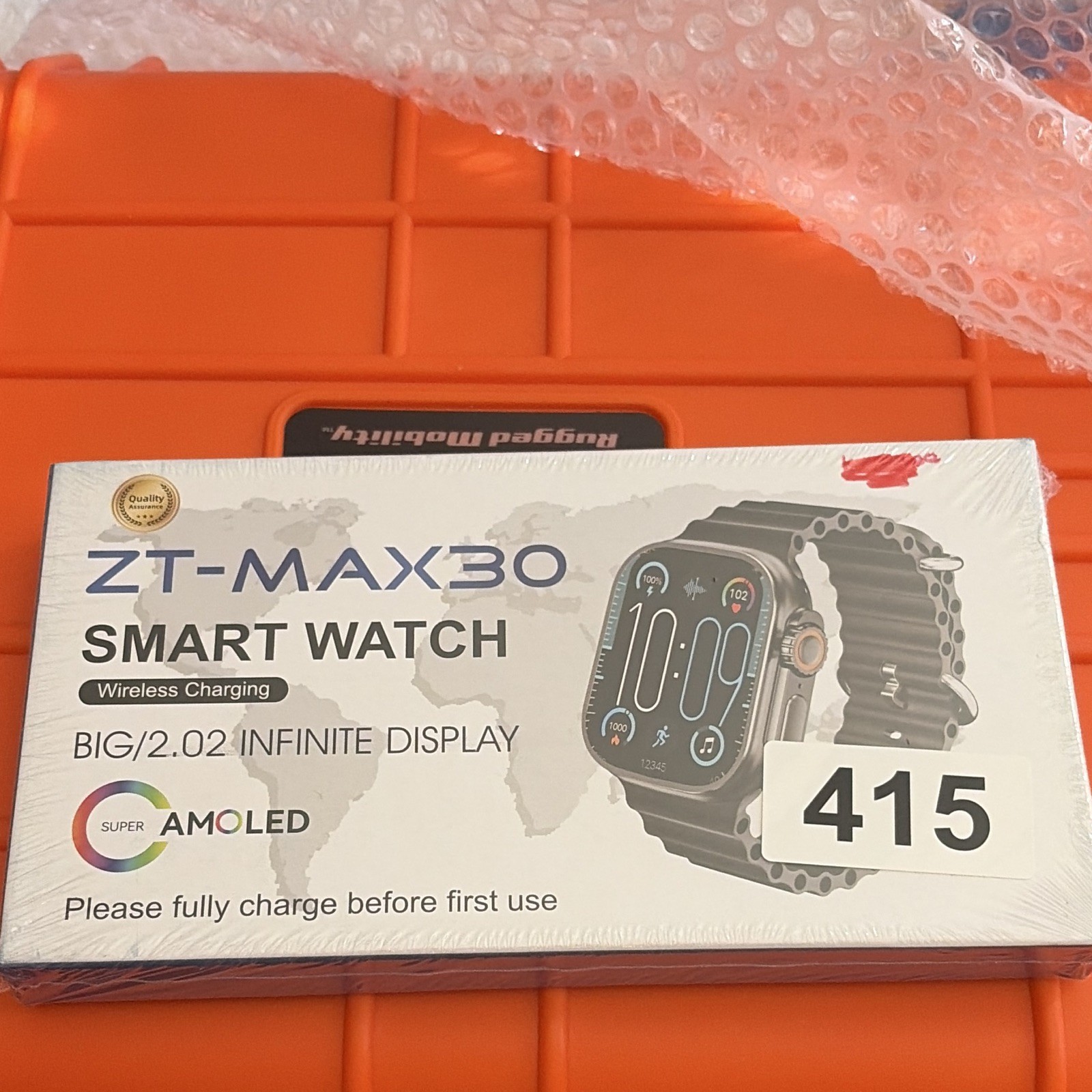 ZT ZT-MAX30 2.02″ AMOLED Touch Wireless Charging Black Metal Case Band