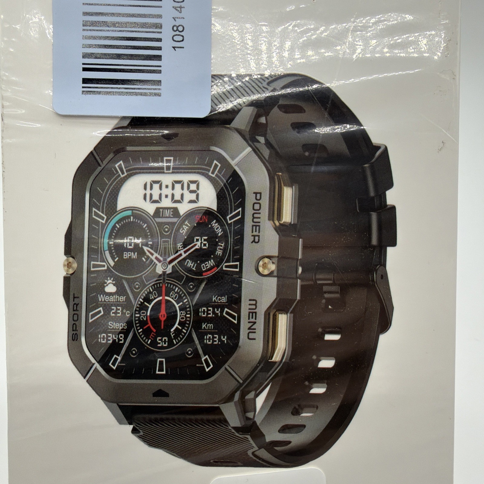 Smart Watch Black Rugged Waterproof Da Fit App iOS Android – Open Box NEW
