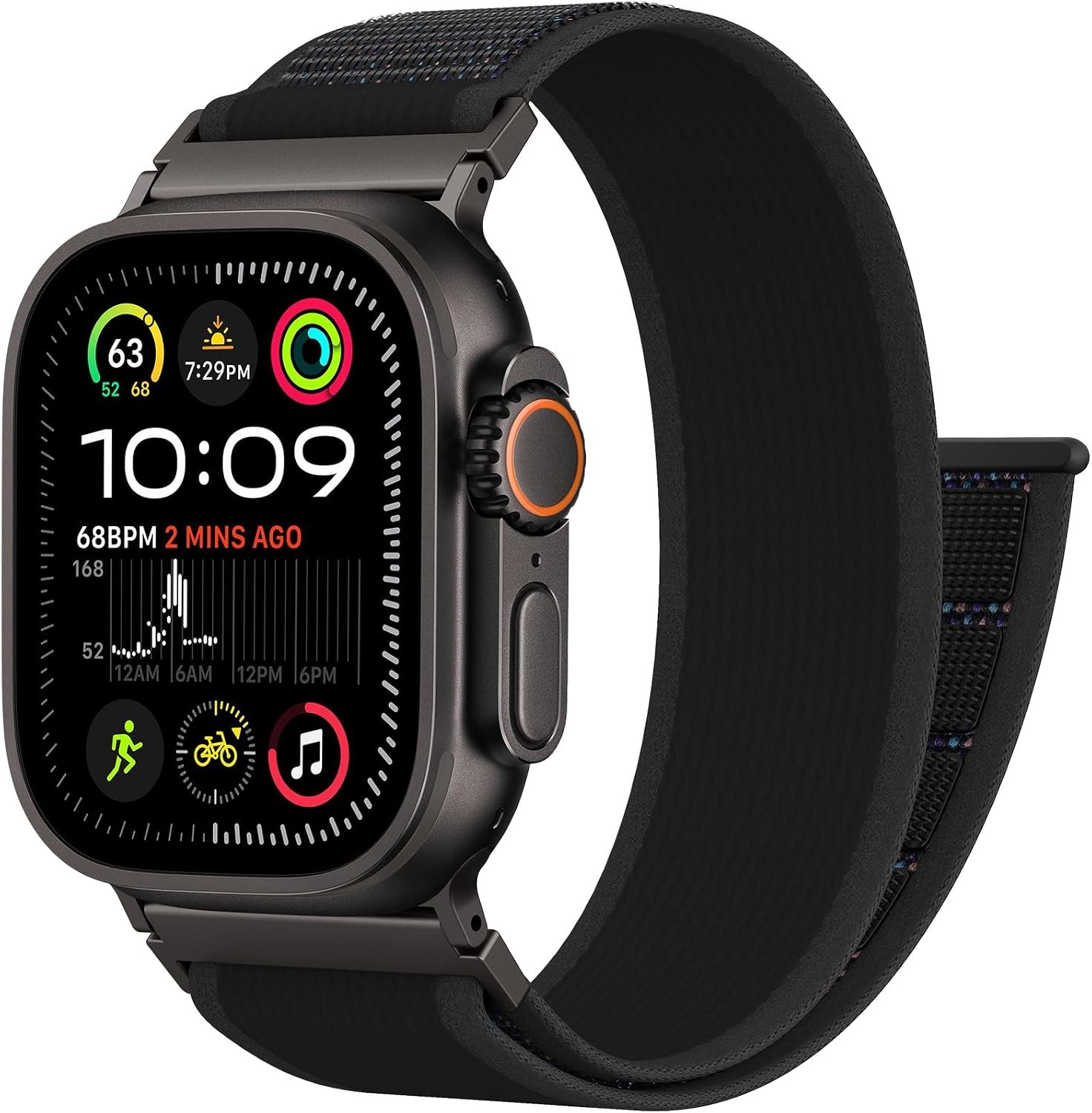 Nylon Sport Strap Compatible with Apple Watch Ultra 49mm, Rugged Breathable