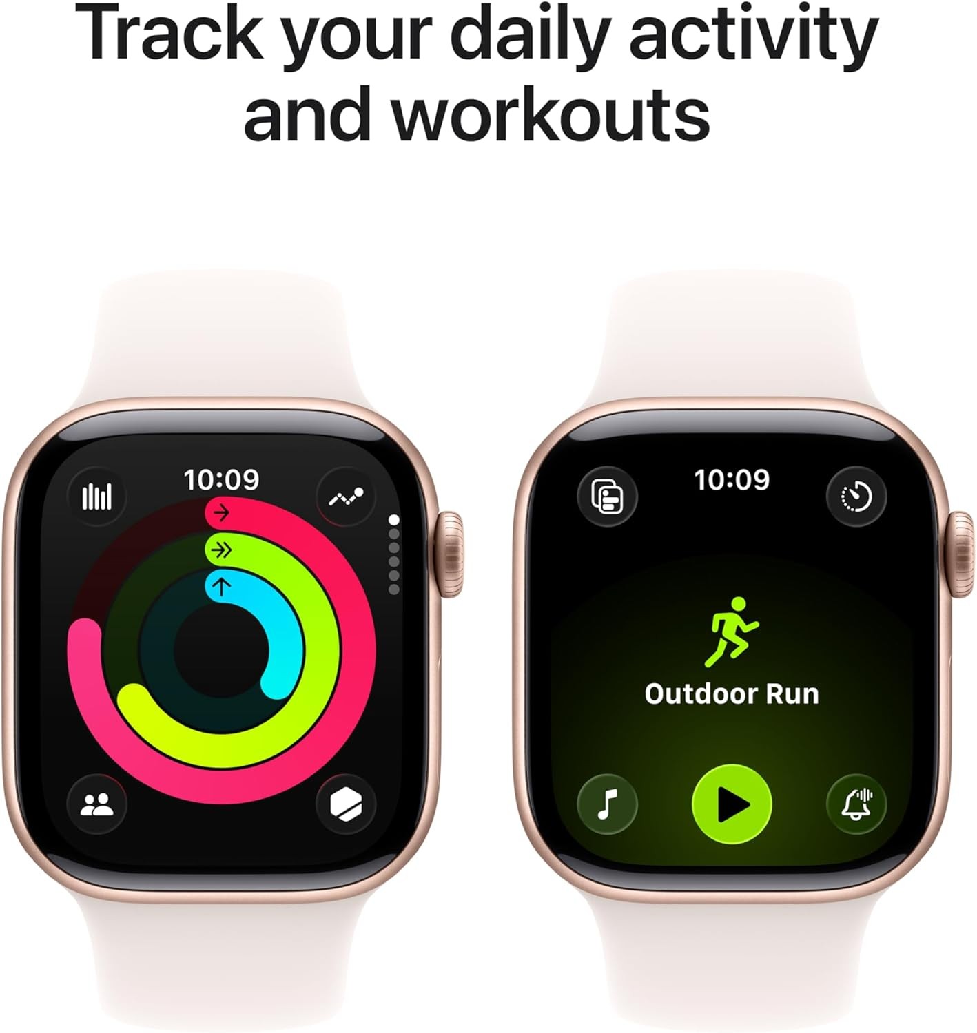 Apple Watch Series 11 42mm Rose Gold Aluminum Case Light Blush Sport Band – S/M