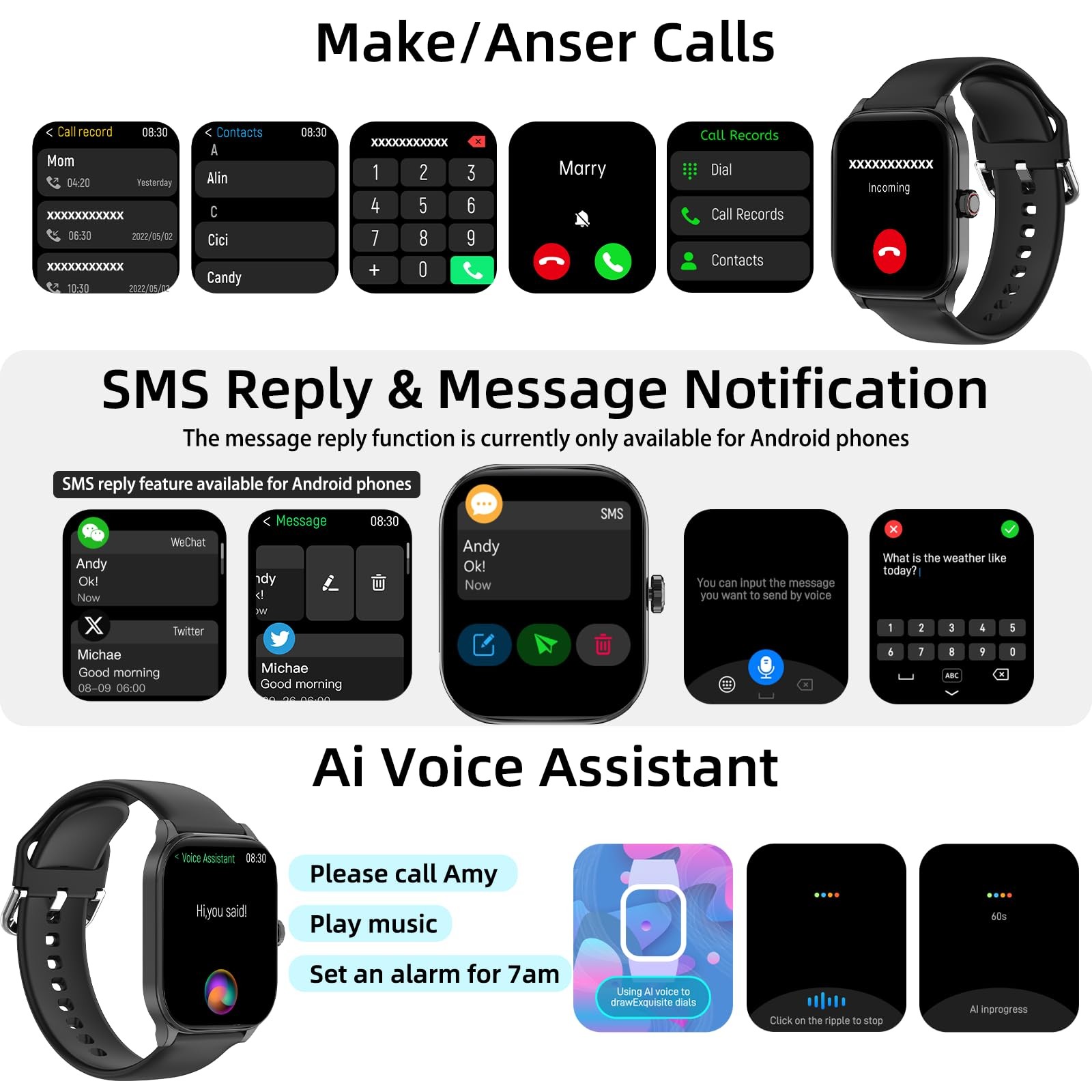 with Built-in GPS, 1.96″ HD Display, Answer/Make Calls, 100+ Sport Modes, Hea…