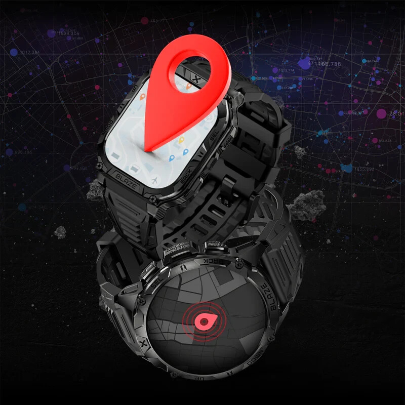 CARBINOX “BLAZE TYPE S ” Tactical Military Smartwatch IP69K Black – NEW w/ BONUS