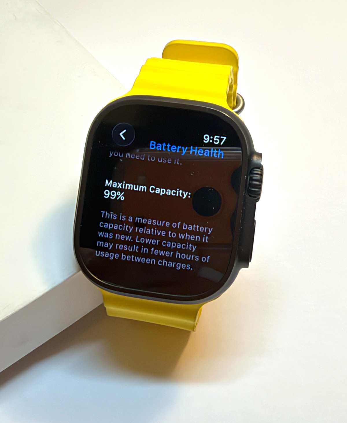 Apple Watch Ultra 2 49mm Black Titanium | 99% Battery | RARE Yellow Ocean Band