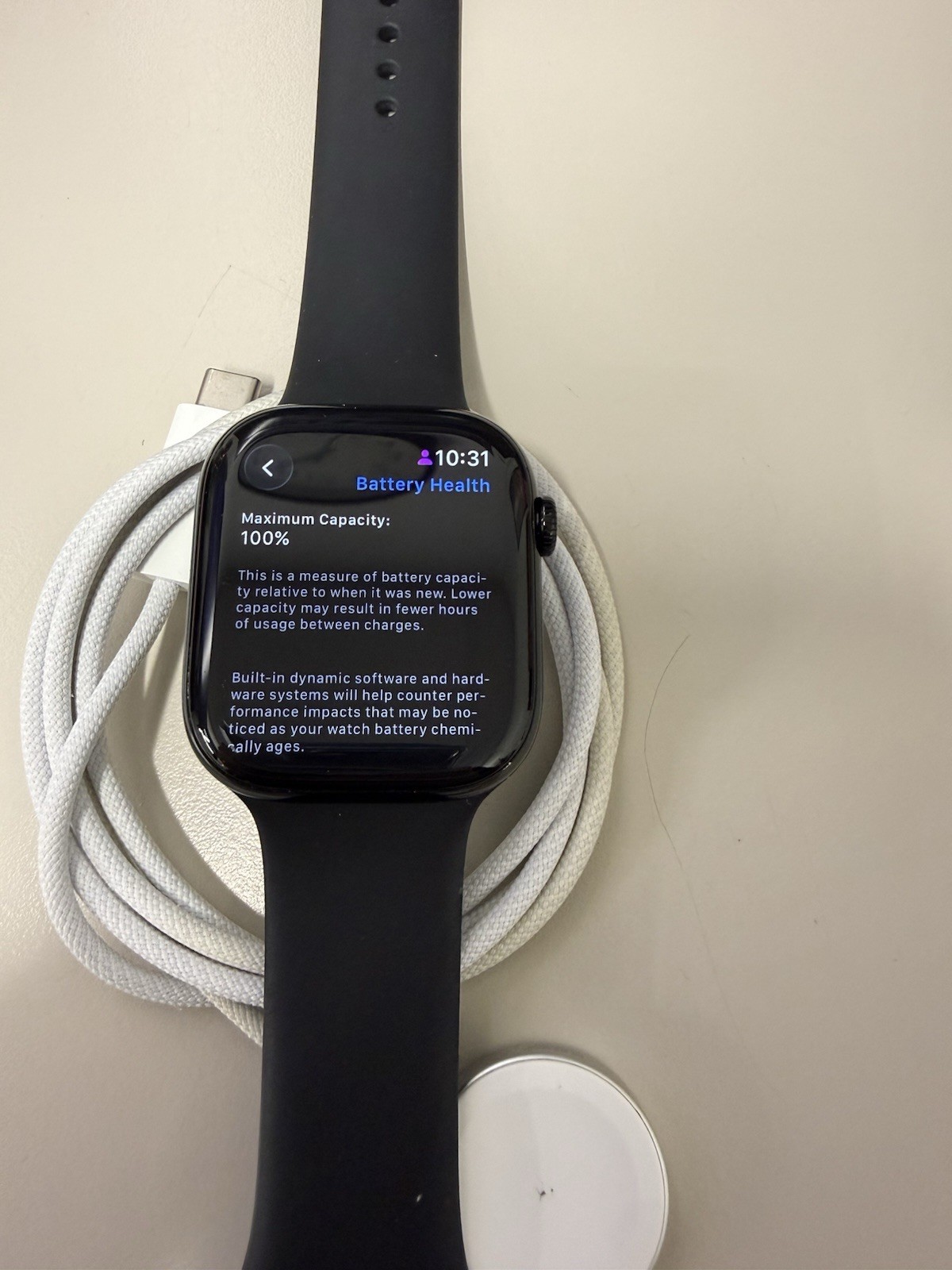 Apple Watch Series 10 46mm Black Aluminum Case Black Silicone Band 32GB Unlocked