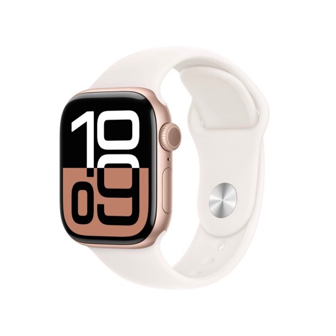 Apple Watch 10 GPS, 42mm Rose Gold Aluminum Case with Light Blush Sport Band-S/M