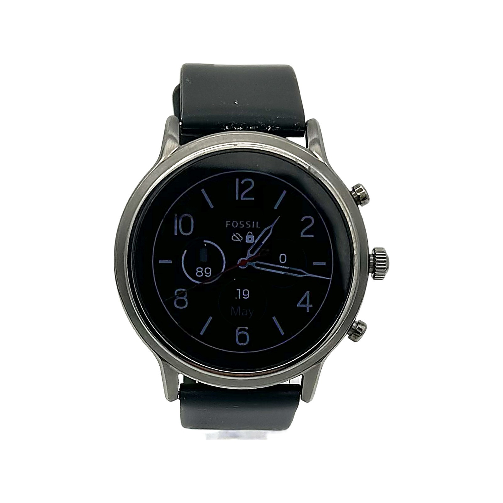 Fossil Gen 5 Carlyle HR FTW4024 44mm Smoke Stainless Steel Wear OS Smartwatch